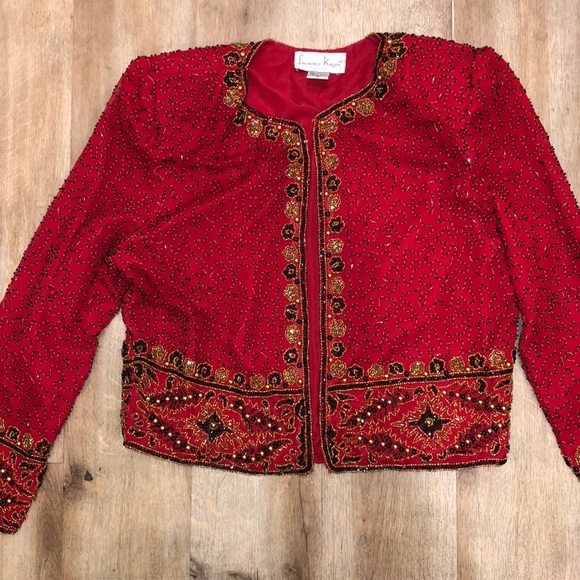 Vintage Lawrence Kazer Beaded Silk Crop Jacket - Picture 5 of 16